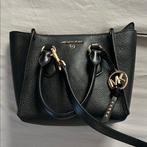 Michael Kors Black Pebbled Leather Satchel